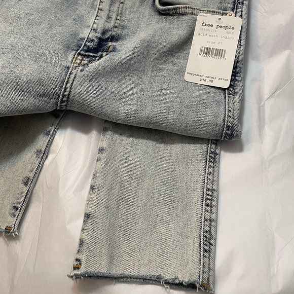 HP⭐️FREE PEOPLE Raw High-Rise Jeggings NWT 27 Acid - Picture 15 of 16